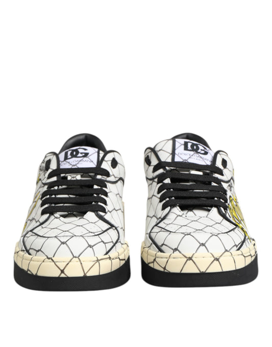 Weiße Low Top Herren Sneakers mit Logo-Print