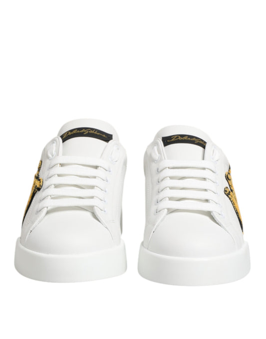 Weiß Crown Patch Portofino Männer Sneakers Schuhe