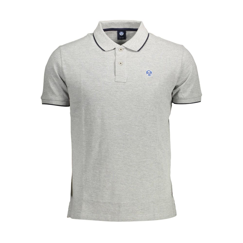 Graues Poloshirt aus Baumwolle