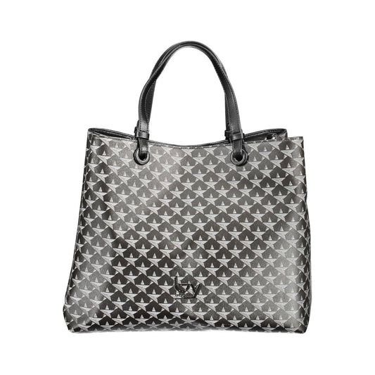 Schwarze PVC-Handtasche