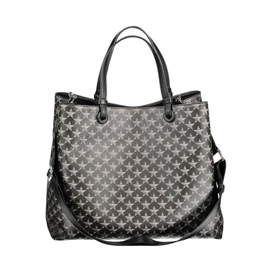 Schwarze PVC-Handtasche