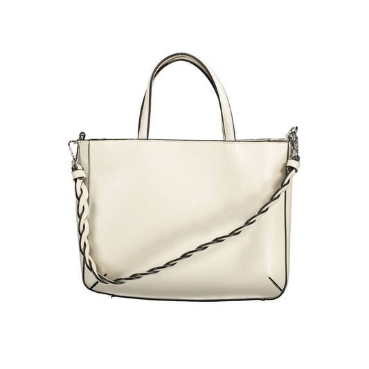 Weiße PVC-Handtasche