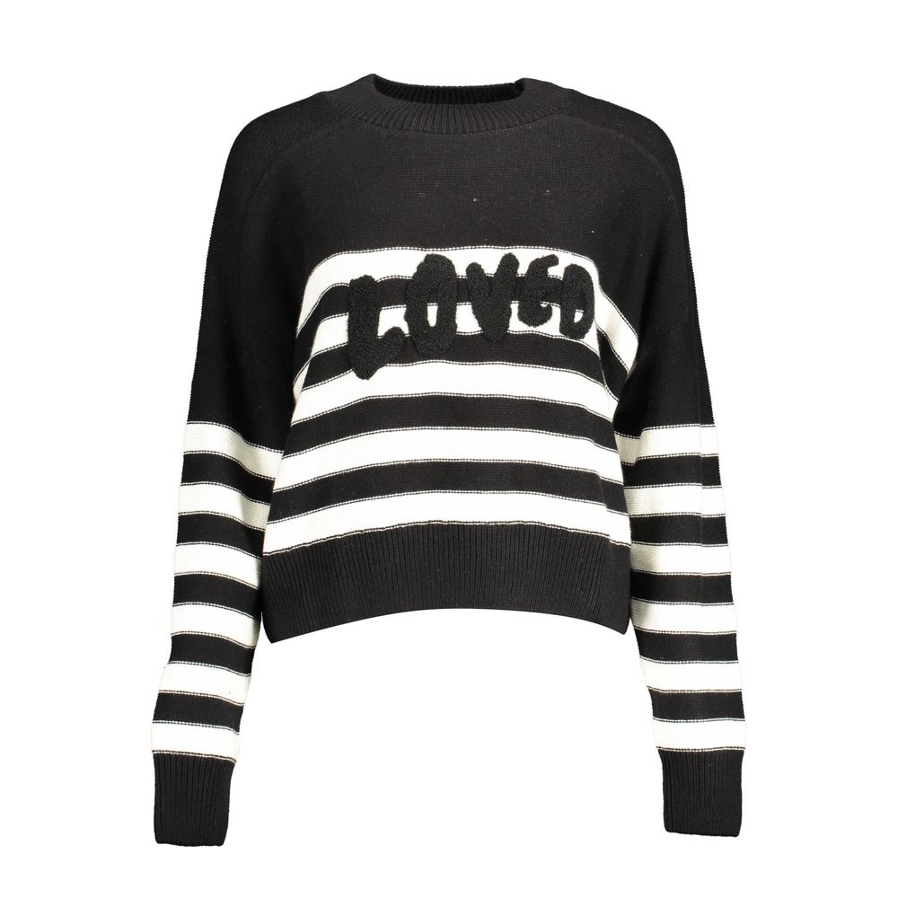 Schwarzer Baumwollpullover