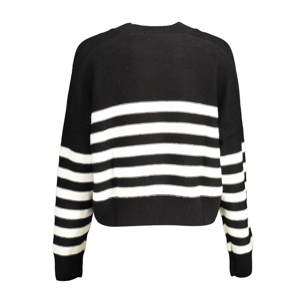 Schwarzer Baumwollpullover