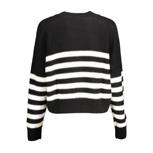 Schwarzer Baumwollpullover