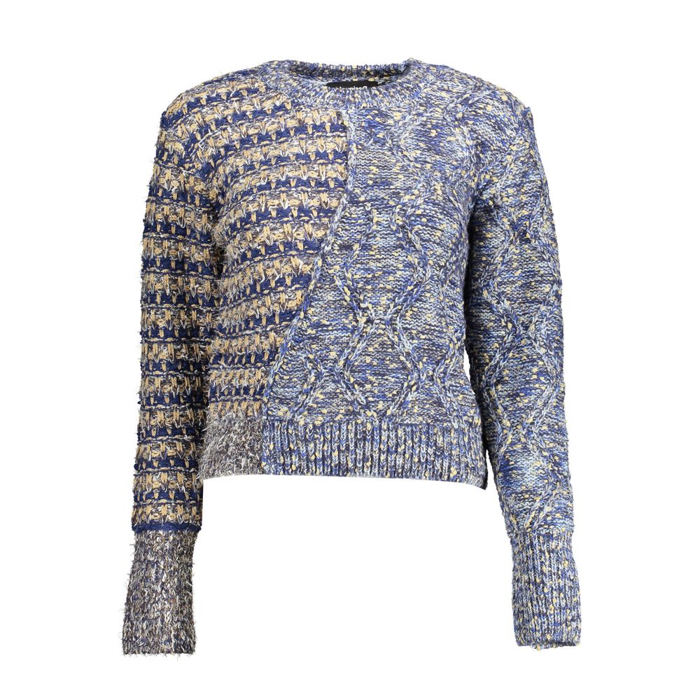 Blauer Polyesterpullover