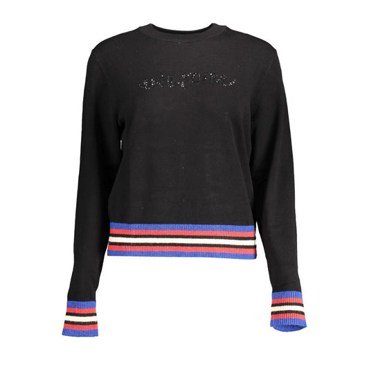 Schwarzer Polyesterpullover