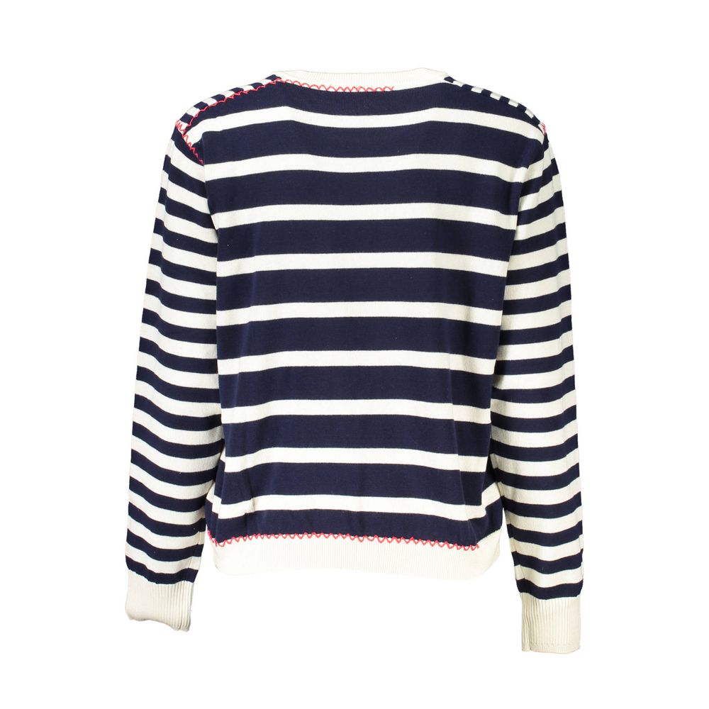 Blauer Baumwollpullover