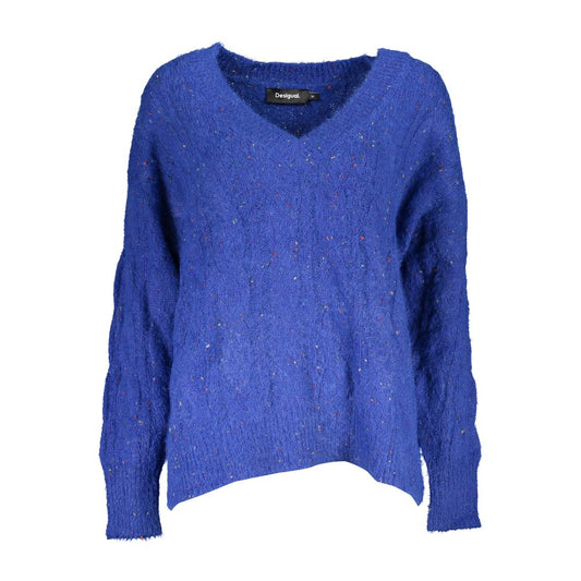 Blauer Polyesterpullover