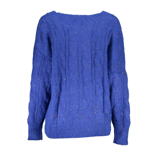 Blauer Polyesterpullover