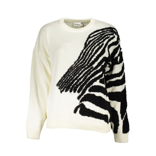 Weißer Baumwollpullover