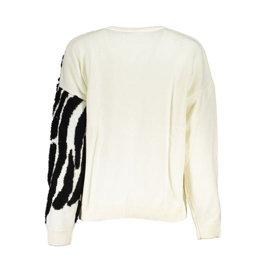 Weißer Baumwollpullover