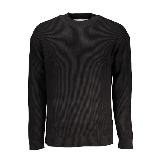 Schwarzer Baumwollpullover