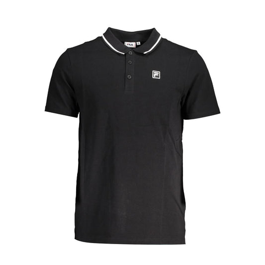 Schwarzes Poloshirt aus Baumwolle
