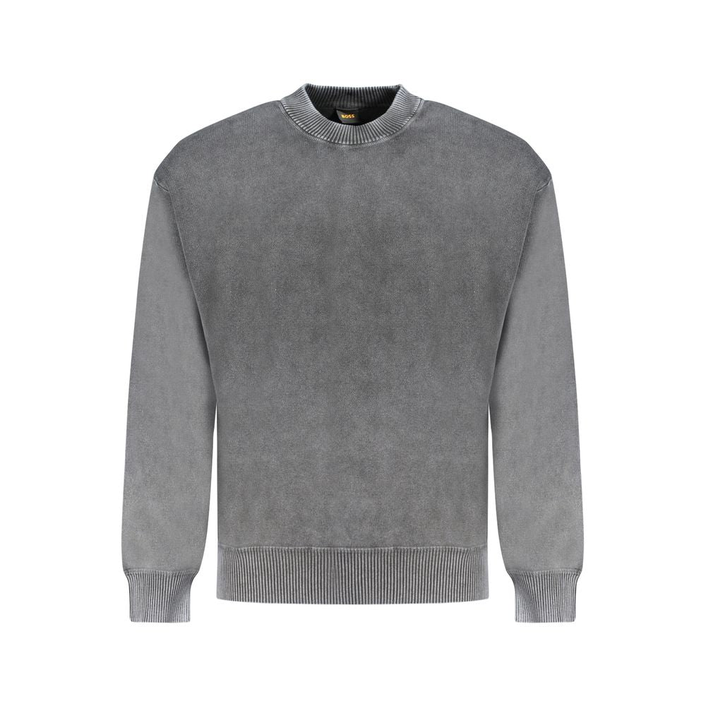 Schwarzer Baumwollpullover