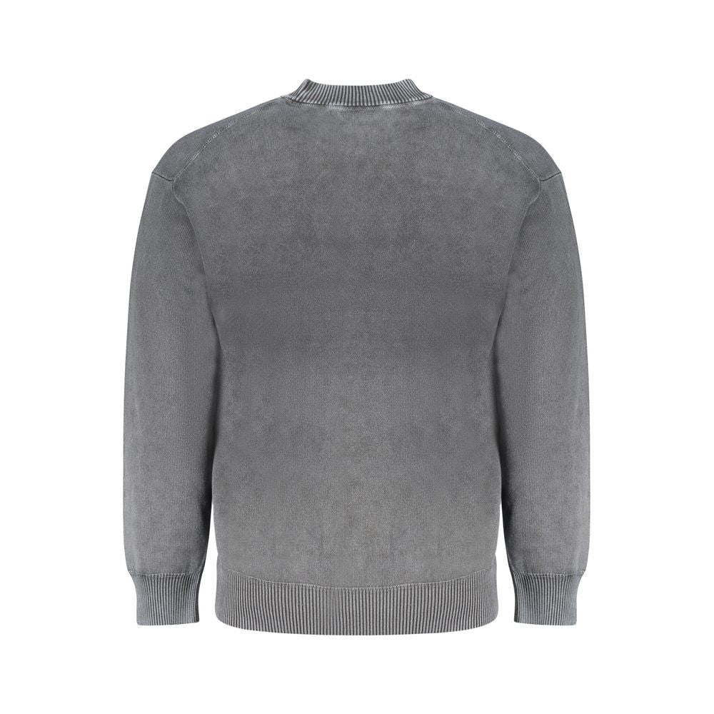 Schwarzer Baumwollpullover