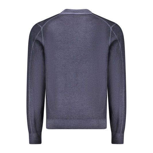 Blauer Wollpullover
