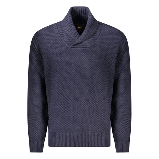 Blauer Wollpullover