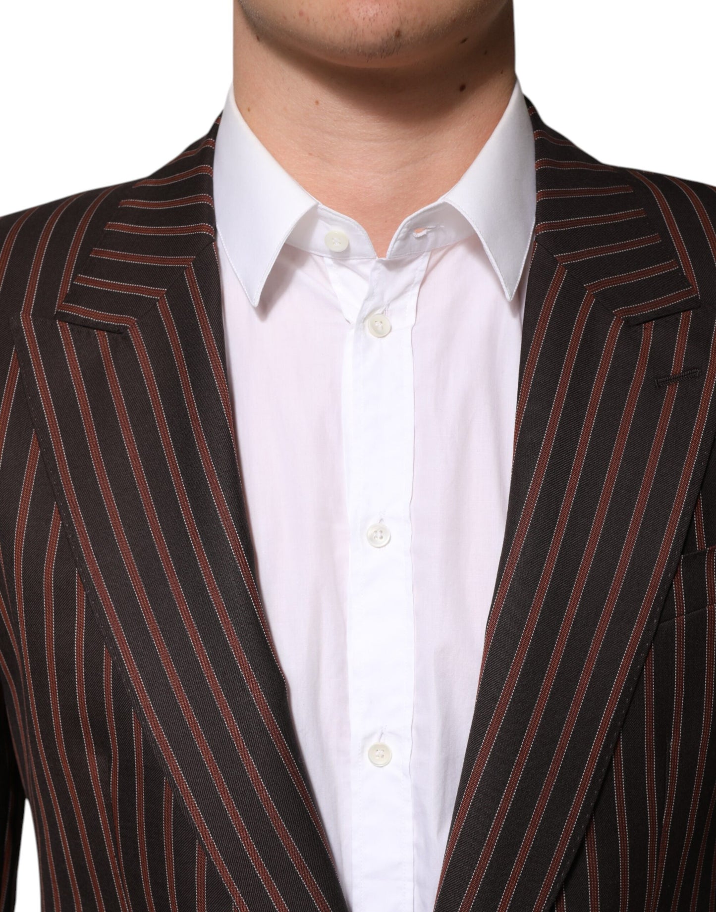 Einreihiger Blazer mit schwarzen und braunen Streifen