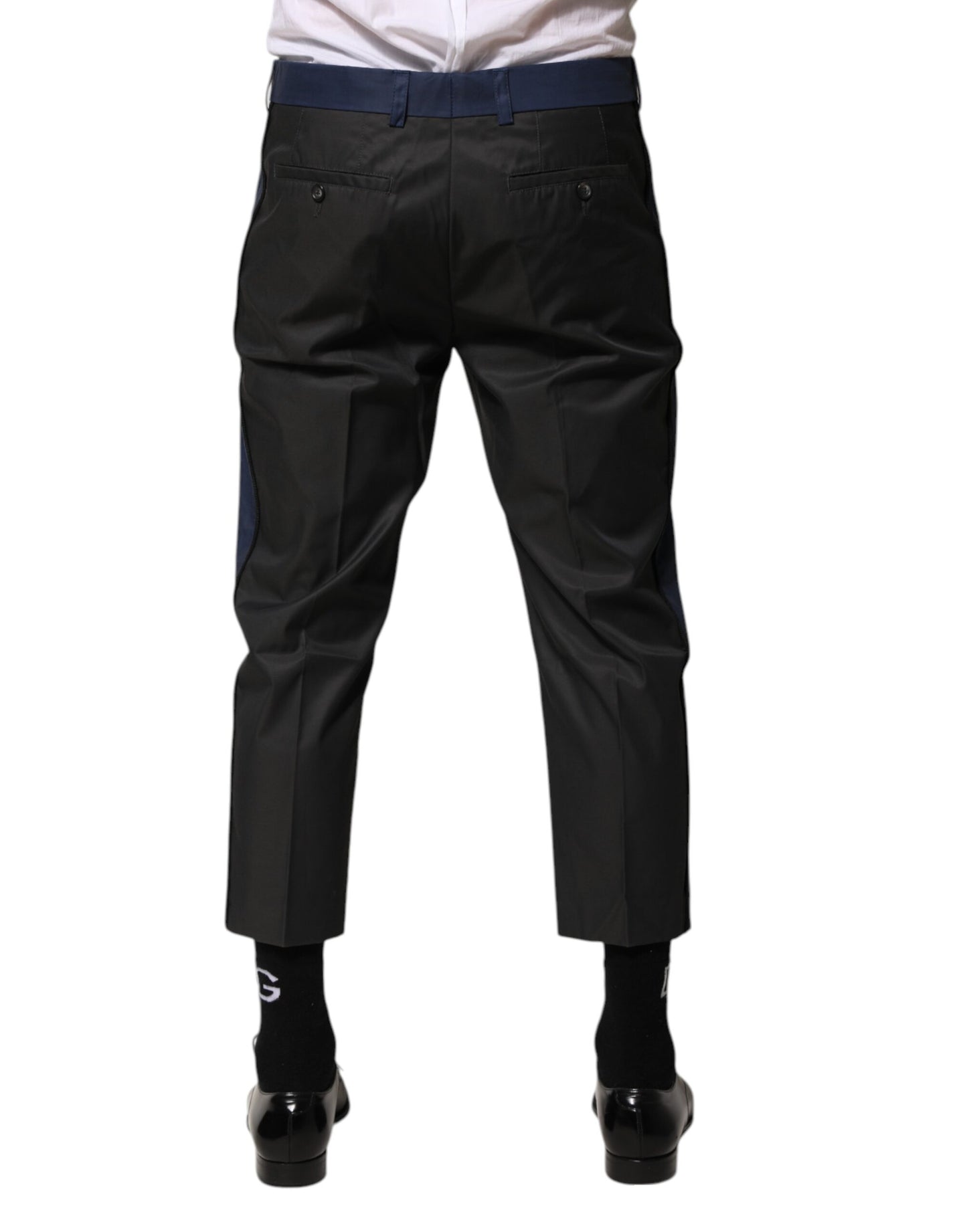 Graublaue 3/4-Chinos aus Baumwolle, kurze Hose
