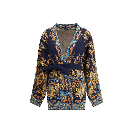 Mehrfarbige Strickjacke
