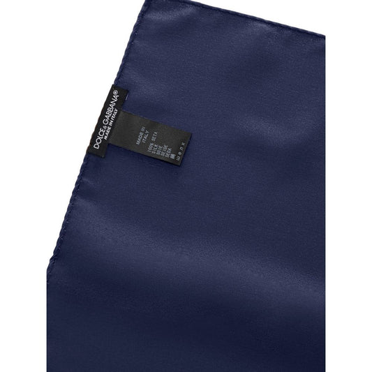 Blaues Einstecktuch aus Seide