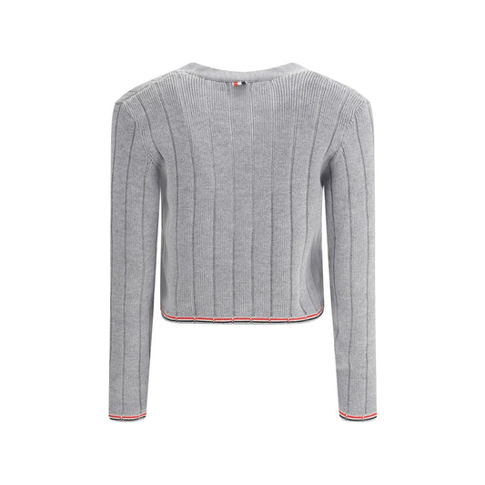 Ladder Full Needle Rib Stitch V Neck Car