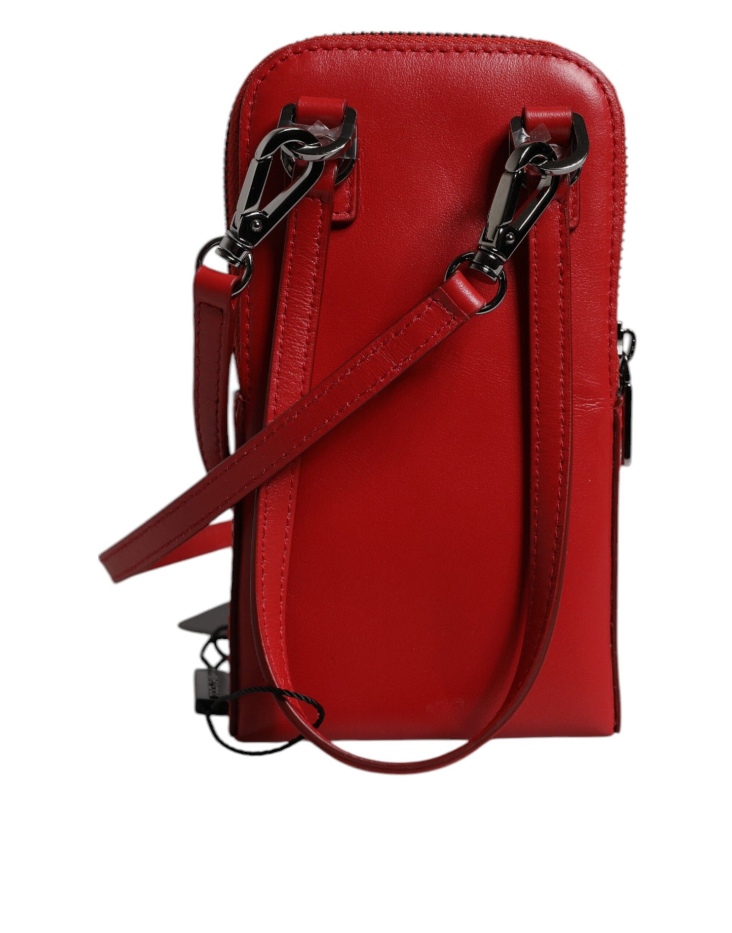 Rote Leder Geldbörse Telefon Sling Crossbody Neck Strap Tasche