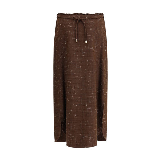 Cotton and wool midi Skirt
