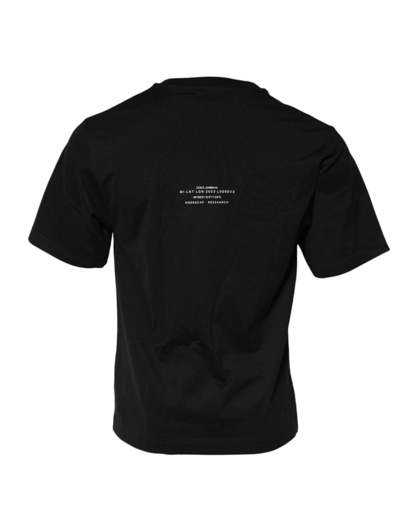 Schwarzes Baumwoll-T-Shirt mit Rundhalsausschnitt und DG Vib3-Print