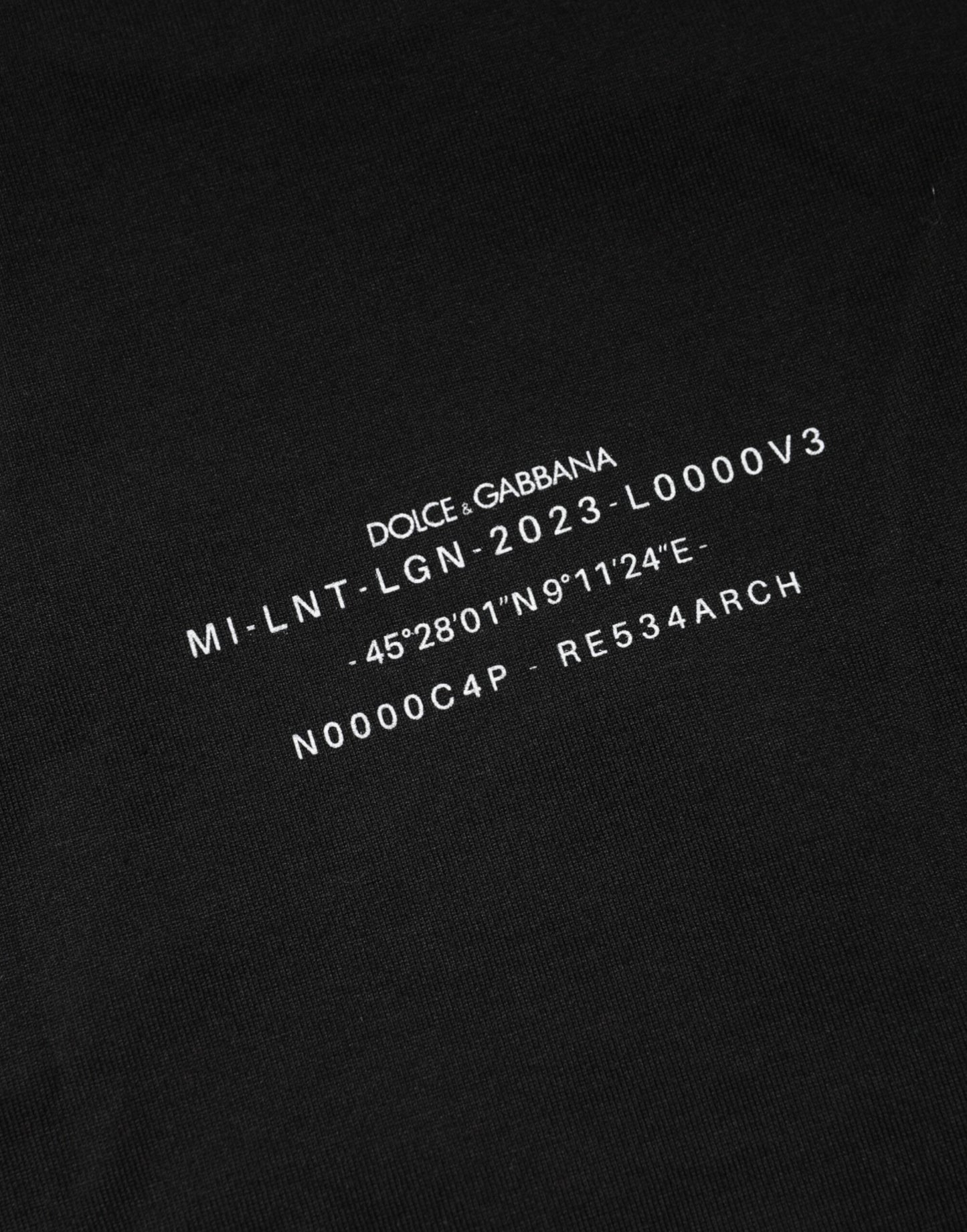Schwarzes Baumwoll-T-Shirt mit Rundhalsausschnitt und DG Vib3-Print