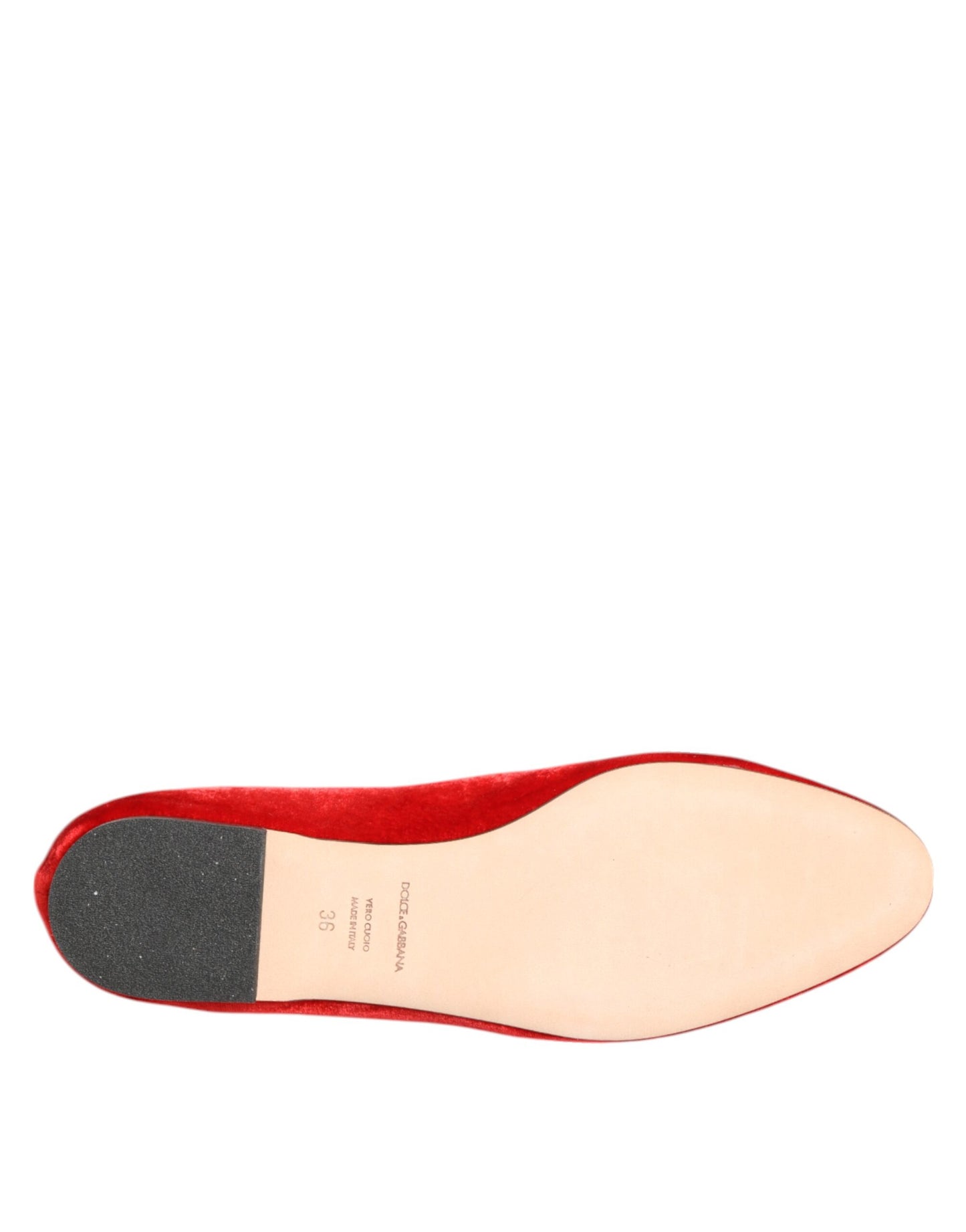 Rote Samt DG Herz Loafer Flats Schuhe