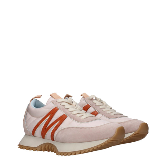 Rosa Stoff-Sneaker mit dicker Sohle