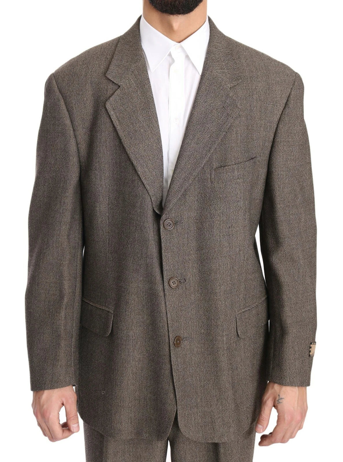Brauner einreihiger Wollanzug
