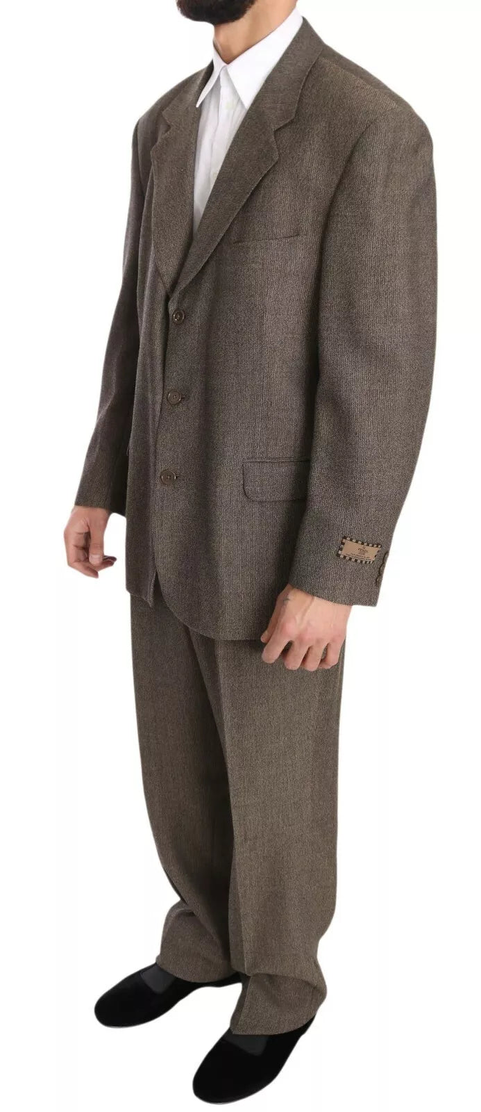 Brauner einreihiger Wollanzug