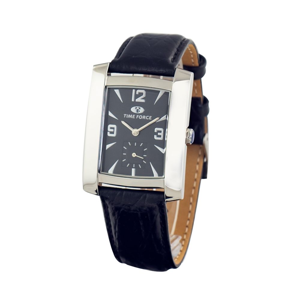 Schwarze Lederuhr