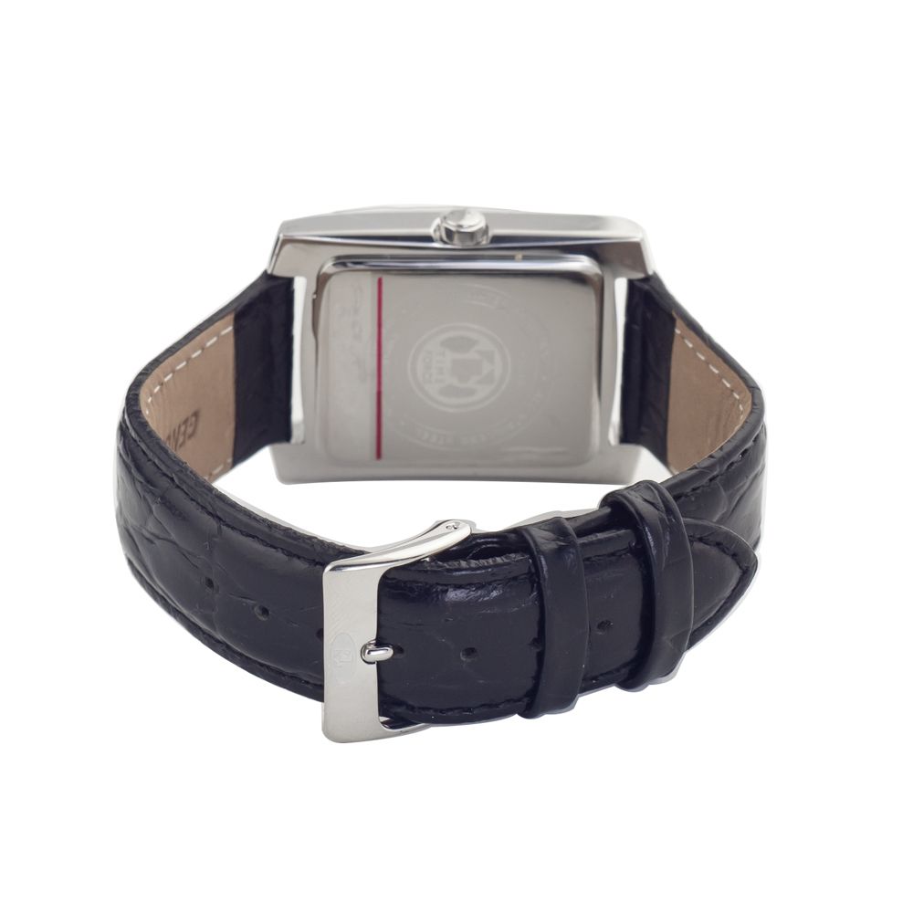 Schwarze Lederuhr