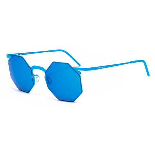 Blaue Sonnenbrille aus Metall