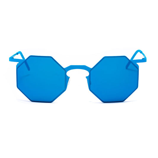 Blaue Sonnenbrille aus Metall