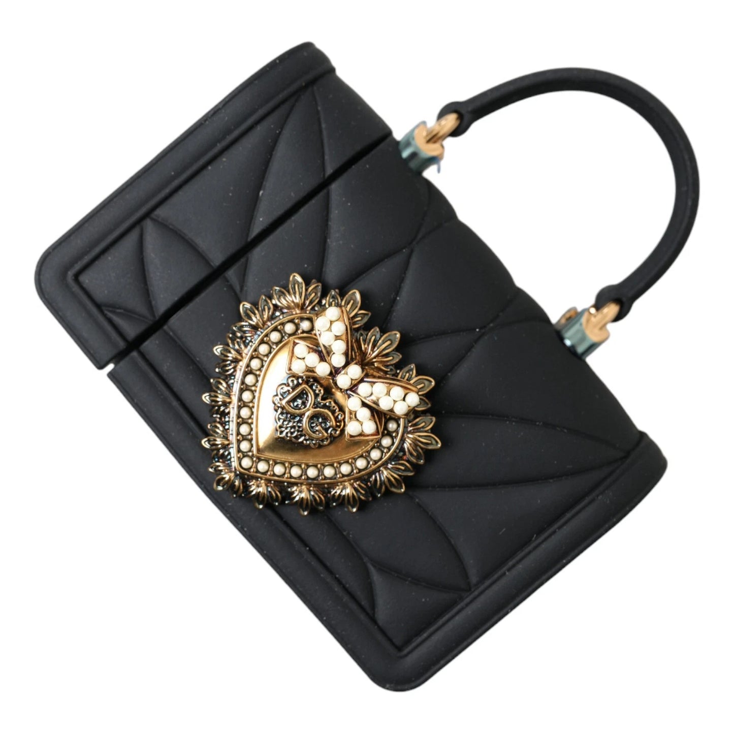 Hülle Schwarz Silikon Devotion Herz Cover Handtasche Airpod