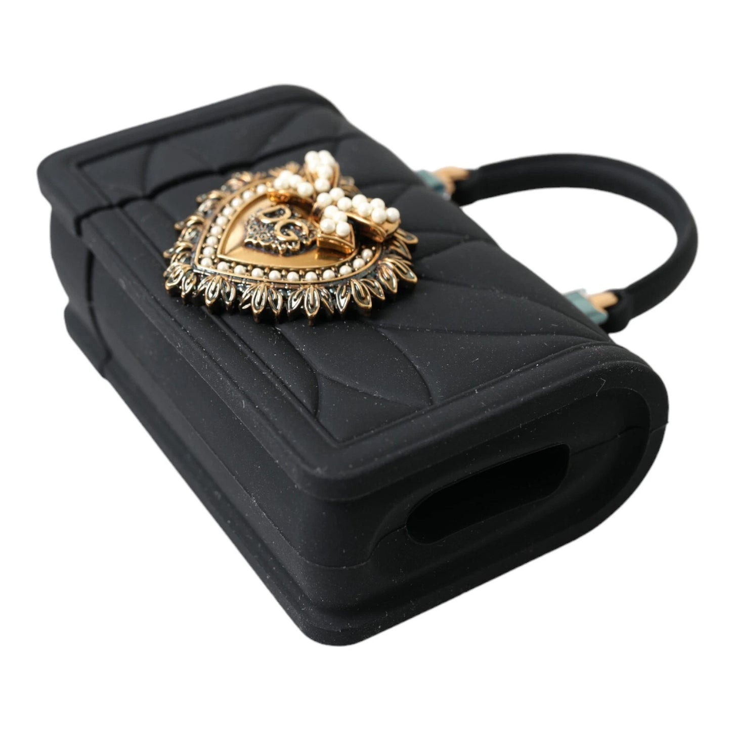 Hülle Schwarz Silikon Devotion Herz Cover Handtasche Airpod