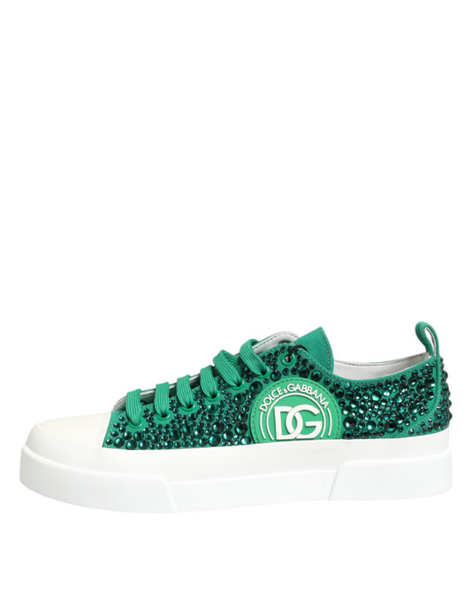 Grüne Portofino Crystal DG Logo Sneakers Schuhe