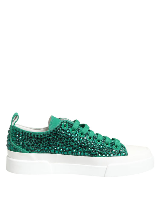 Grüne Portofino Crystal DG Logo Sneakers Schuhe