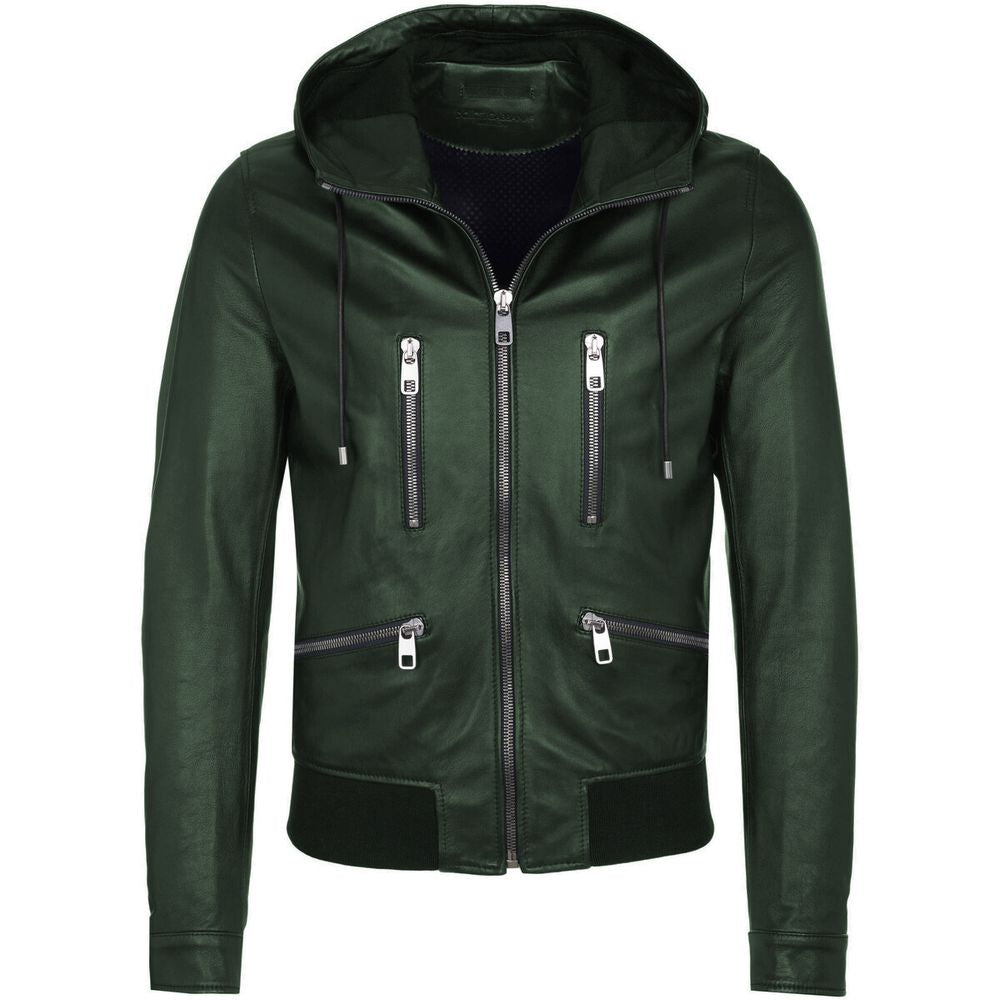 Grüne Lammfelljacke