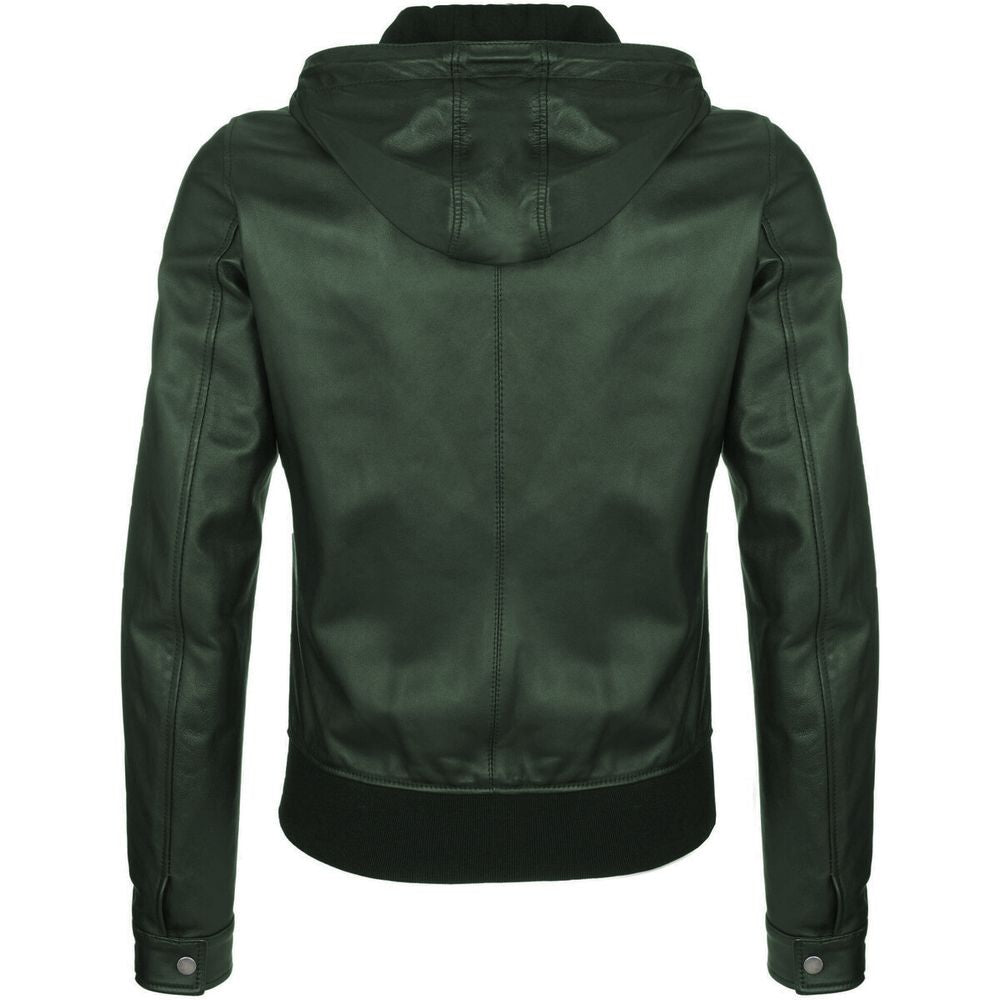 Grüne Lammfelljacke