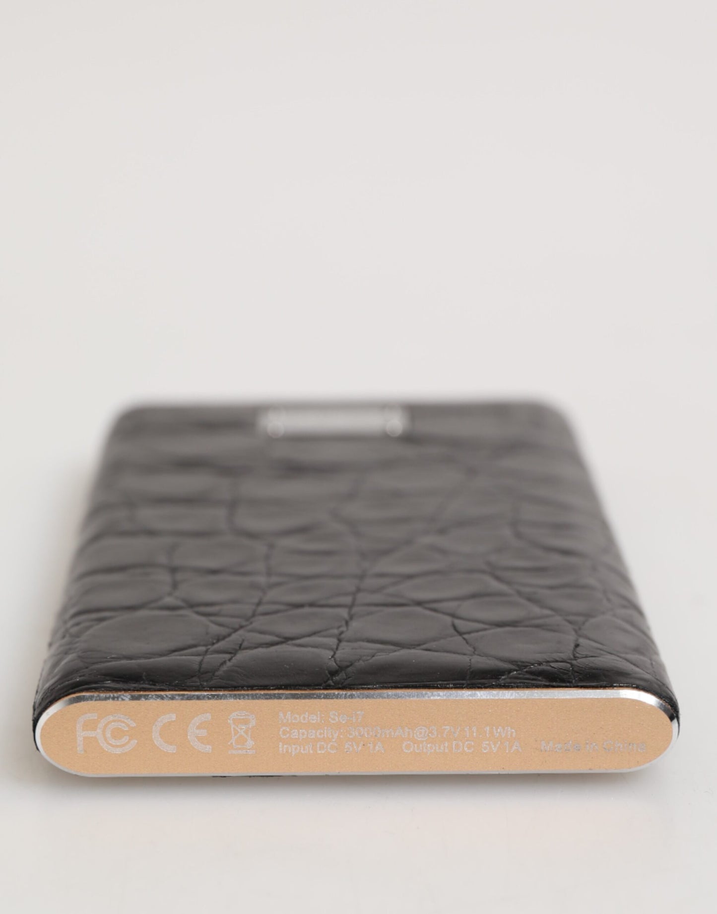 Schwarzes Leder Exotic Skin 3000mAh Power Bank Ladegerät USB