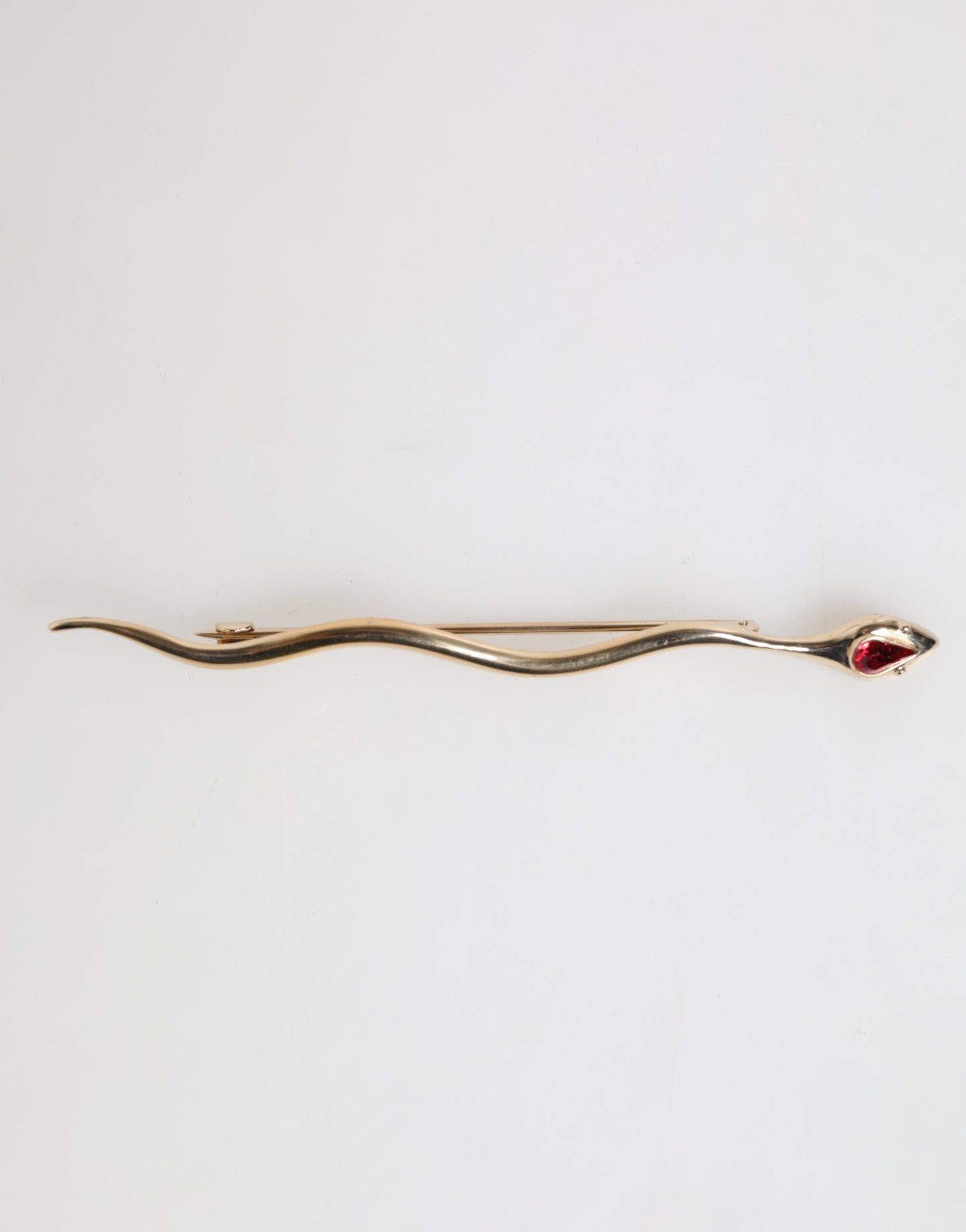 Gold Messing Rot Kristall Spilla Serpente Herren Brosche Pin