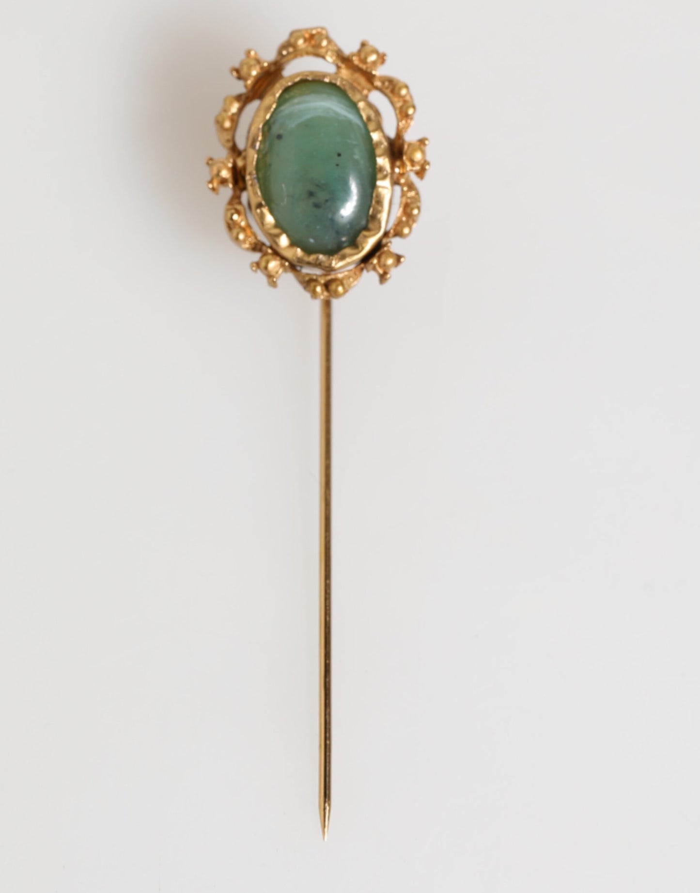 Goldfarbene grüne Stein-Antike-Herren-Accessoire-Brosche