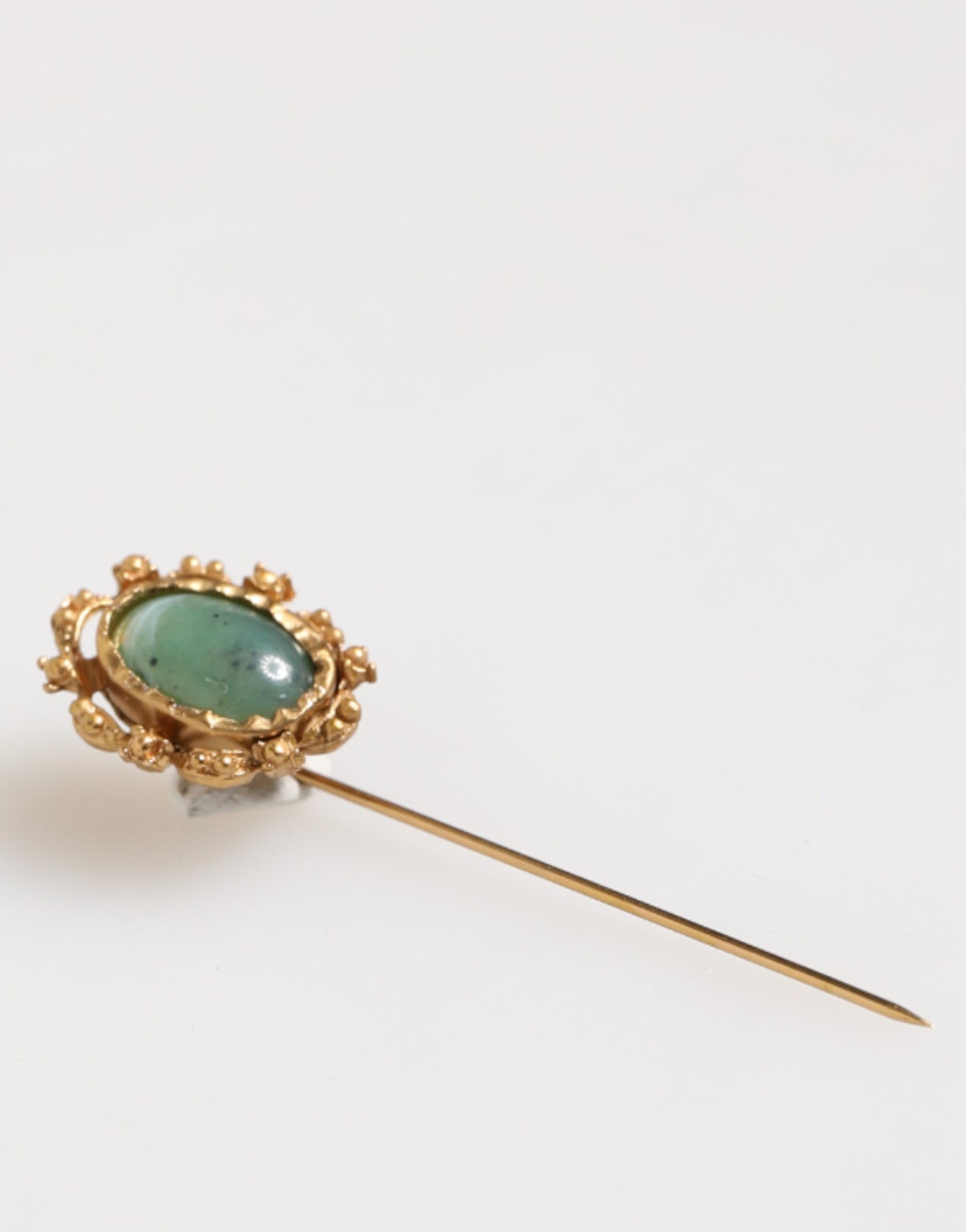 Goldfarbene grüne Stein-Antike-Herren-Accessoire-Brosche