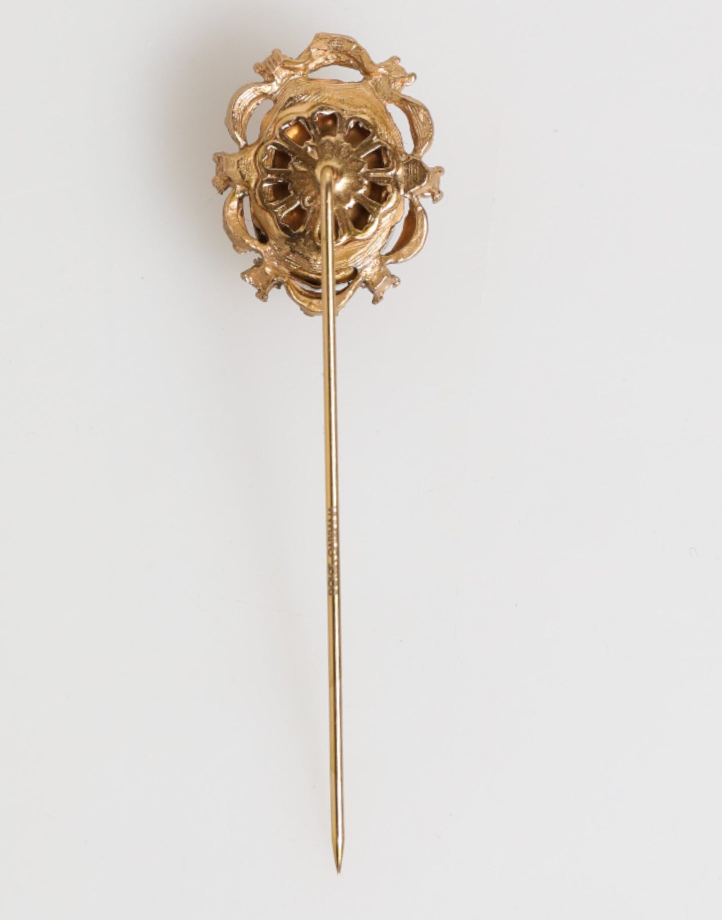 Goldfarbene grüne Stein-Antike-Herren-Accessoire-Brosche